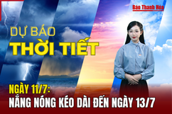 Dự báo thời tiết ngày  11  /  7: Nắng nóng kéo dài đến ngày 13/7