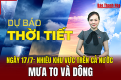 Dự báo thời tiết ngày 17/7: Nhiều khu vực trên cả nước mưa to và dông