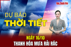 Dự báo thời tiết ngày 16/10: Thanh Hóa mưa rải rác