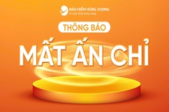 Tổng Công ty cổ phần Bảo hiểm Hùng Vương thông báo mất ấn chỉ