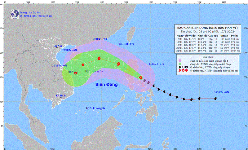 Chủ động ứng phó với diễn biến của siêu bão MAN-YI