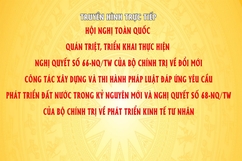 Hội nghị toàn quốc quán triệt, triển khai thực hiện Nghị quyết số 66 và Nghị quyết số 68 của Bộ Chính trị