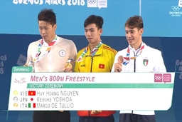 “Kình ngư” 18 tuổi Nguyễn Huy Hoàng giành HCV Olympic trẻ 2018