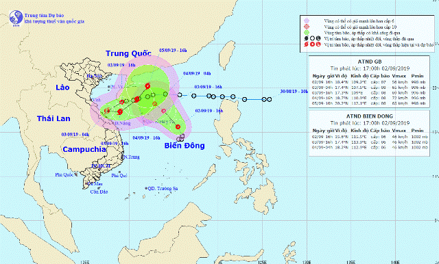 Thông tin về áp thấp nhiệt đới gần bờ và áp thấp nhiệt đới trên Biển Đông
