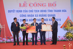 Xã Hoằng Quang (TP Thanh Hóa)  đón Quyết định công nhận xã đạt chuẩn nông thôn mới