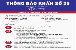 Bộ Y tế thông báo tìm người trên hai chuyến bay VN7282 và VJ733