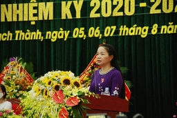 Đồng chí Bùi Thị Mười tái đắc cử Bí thư Huyện ủy Thạch Thành, nhiệm kỳ 2020 - 2025