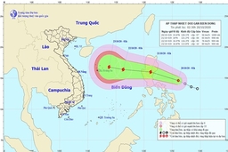 Áp thấp nhiệt đới di chuyển hướng Tây Tây Bắc và có khả năng mạnh thêm