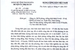 Huyện Thọ Xuân: Phê bình tập thể, cá nhân thực hiện không nghiêm các biện pháp phòng, chống dịch, bệnh COVID-19