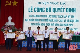 Huyện Ngọc Lặc công bố Quyết định các xã đạt chuẩn nông thôn mới và nông thôn mới nâng cao