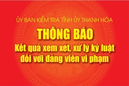 Thông báo kết quả xem xét, xử lý kỷ luật đối với đảng viên vi phạm