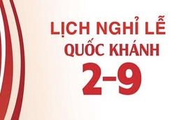 Nghỉ lễ Quốc khánh từ ngày 1-9 đến hết ngày 4-9