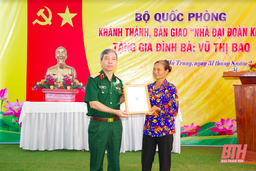 Bộ Quốc phòng trao nhà đại đoàn kết cho hộ nghèo tỉnh Thanh Hoá