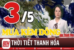 Dự báo thời tiết Thanh Hóa 3/5: Dự báo thời tiết toàn vùng Thanh Hóa chi tiết