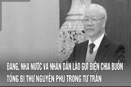 Đảng, Nhà nước và Nhân dân Lào gửi điện chia buồn Tổng Bí thư Nguyễn Phú Trọng từ trần