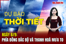 Dự báo thời tiết ngày 8/9: Đông Bắc Bộ và Thanh Hoá mưa to