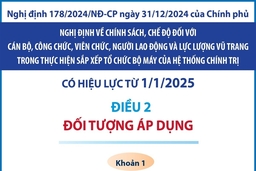 Đối tượng áp dụng chính sách, chế độ trong sắp xếp tổ chức bộ máy