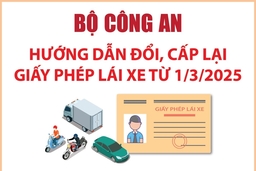 Bộ Công an hướng dẫn đổi, cấp lại giấy phép lái xe từ 1/3/2025