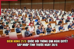 Điểm nóng 21/3: Quốc hội thông qua nghị quyết sáp nhập tỉnh trước ngày 30/6