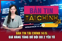 Bản tin Tài chính 14/6: Giá vàng tăng dữ dội do 2 yếu tố