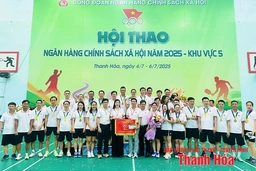 Ngân hàng Chính sách xã hội Thanh Hóa nhất toàn đoàn tại hội thao khu vực V