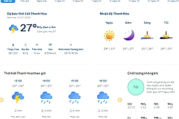 Dự báo thời tiết Thanh Hóa trong ngày và trong tuần với radarthoitiet.com