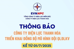 Triển khai đồng bộ mô hình Đội quản lý điện lực khu vực từ 1/7
