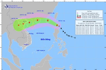 Dự báo sáng mai (20/7) bão Wipha đi vào Biển Đông, trở thành cơn bão số 3