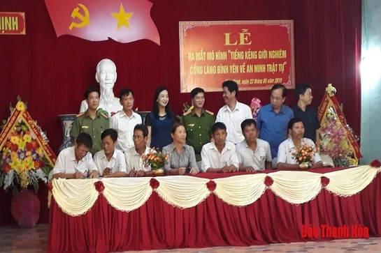 Xã Vĩnh Thịnh (Vĩnh Lộc) ra mắt mô hình “Tiếng kẻng giới nghiêm, cổng làng bình yên về an ninh trật tự”