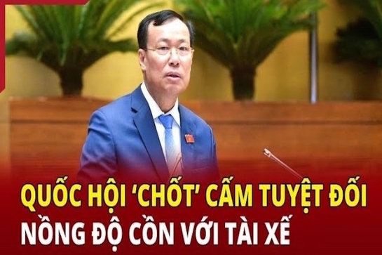 Quốc hội “chốt” cấm tuyệt đối nồng độ cồn với tài xế