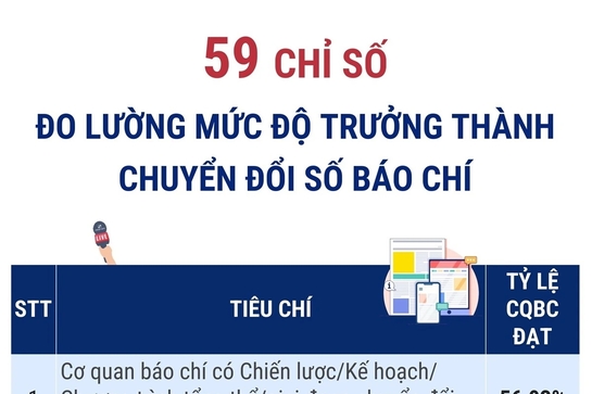 59 chỉ số đo lường mức độ trưởng thành chuyển đổi số báo chí