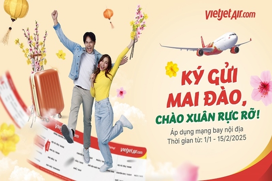 Mang sắc xuân đến muôn nơi, Vietjet  triển khai dịch vụ  vận chuyển mai, đào Tết 2025