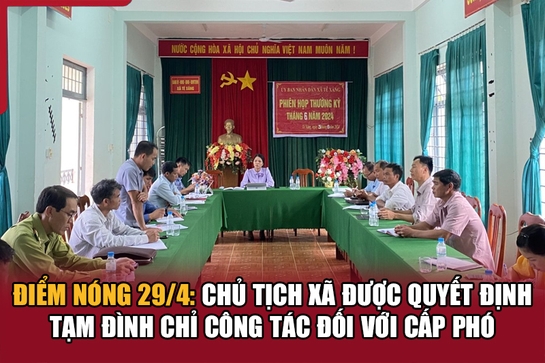 Điểm nóng 29/4: Chủ tịch xã được quyết định tạm đình chỉ công tác đối nhà cái m88 cấp phó