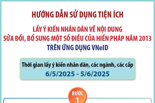 Hướng dẫn 5 bước lấy ý kiến sửa đổi Hiến pháp năm 2013 trên VNeID