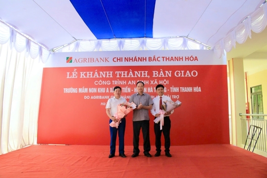 Agribank Bắc Thanh Hóa tài trợ hơn 7 tỷ đồng xây dựng Trường Mầm non khu A xã Hà Tiến 