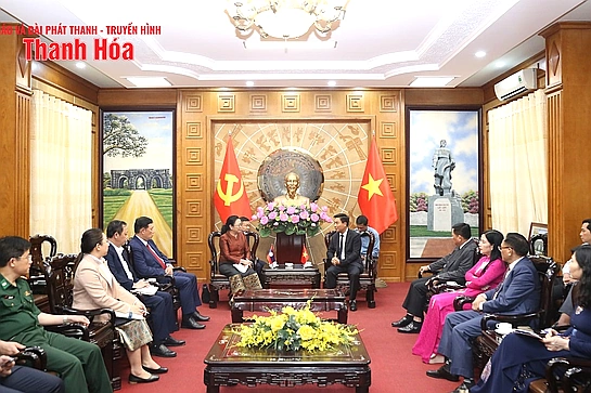 Bí thư Tỉnh ủy Nguyễn Doãn Anh tiếp xã giao Đại sứ đặc mệnh toàn quyền nước CHDCND Lào