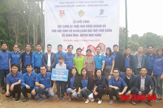 Như Xuân khởi công xây dựng 2 nhà khăn quàng đỏ
