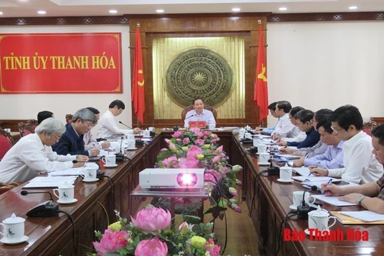 Thường trực Tỉnh uỷ cho ý kiến  về  nội dung  chương trình ,  công tác chuẩn bị tổ chức Lễ kỷ niệm 990 năm Danh xưng Thanh Hoá