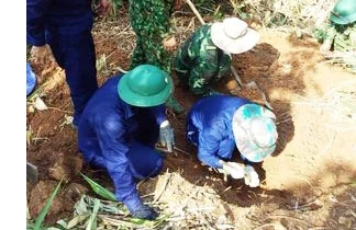 Đoàn KT-QP 337 tiếp tục tìm thấy hài cốt m88 the thao sĩ kèm theo di vật khắc ký hiệu
