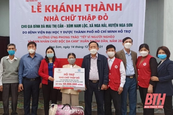 Hội Chữ thập đỏ tỉnh bàn giao hỗ trợ nhà cho gia đình có hoàn cảnh khó khăn tại xã Nga Hải