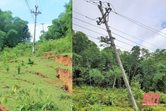 Điện lực Quan Hóa khẩn trương khắc phục sự cố do mưa lớn