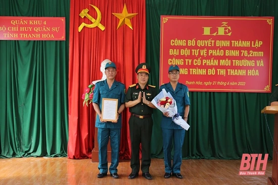 Thành lập Đại đội Dân quân tự vệ pháo binh 76,2 mm Công ty CP Môi trường và Công trình đô thị Thanh Hóa