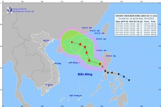 Bão NalGae đã đi vào biển Đông và trở thành cơn bão số 7