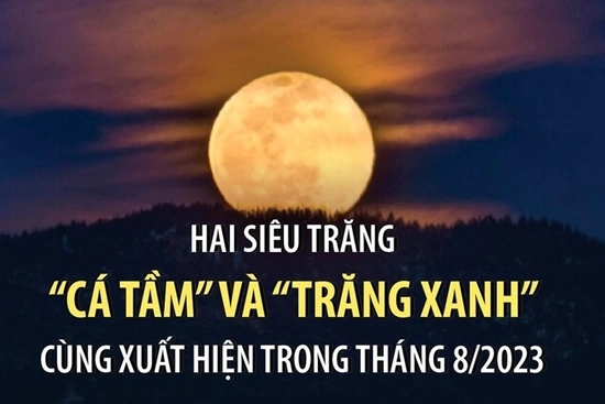 Hai Siêu trăng Cá Tầm và Trăng Xanh cùng xuất hiện trong tháng 8