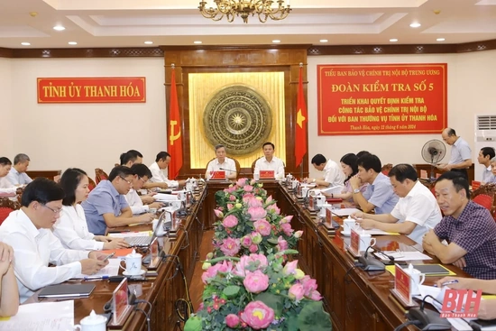 Đoàn kiểm tra số 5 làm việc với Ban Thường vụ Tỉnh ủy về công tác link m88 chính trị nội bộ