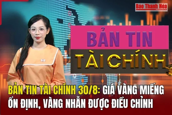 Bản tin Tài chính 30/8: Giá vàng miếng ổn định, vàng nhẫn được điều chỉnh