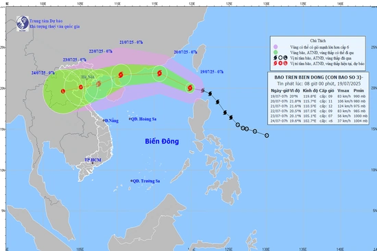 Bão Wipha trở thành cơn bão số 3 năm 2025