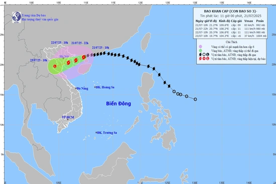Bão số 3 đã đi vào vịnh Bắc Bộ, cách Quảng Ninh 190km