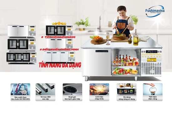 Fushimavina - Chuyên cung cấp bàn đông inox lạnh sâu, tiết kiệm điện năng