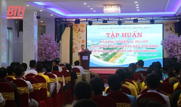 Tập huấn kỹ năng, nghiệp vụ m88 trang chủ cho người điều khiển xe điện tại Khu m88 trang chủ biển Hải Tiến